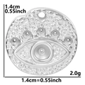 Pendentif œil en acier inoxydable argenté montrant dimensions 1,4cm et poids de 2,0g - Argenté