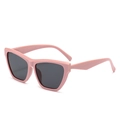Retro hip-hop cat-eye sunglasses with bright pink frame and dark grey lenses for women - Taro Purple Gray