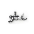 Detailed view of the punk style diver pendant showing goggles and oxygen tank texture - Retro Silver Diver Pendant (E Single Pendant)