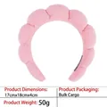 Pink plush spa headband featuring thick wave design, 17x18x4cm, lightweight for daily skincare - 22-towel Cloth Watermelon Pink Hairband
