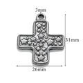 Cross pendant with embossed stars made of stainless steel, size 31mm by 26mm - Style Z2305S45/Star Pattern
