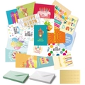 Set da 24 biglietti d'auguri di compleanno con buste e adesivi dorati per celebrazioni - Set di Biglietti, Buste e Adesivi (S666#)