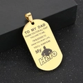 Gouden militaire hondenpenning hanger met vader-zoon gravure op zwart oppervlak - Alleen Hanger (Zonder Ketting) / Goud