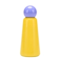 Ins style yellow stainless steel insulated bottle with a creative purple sphere cap - 500ml / Purple & Yellow