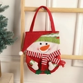 Cute red Christmas gift bag featuring a 3D snowman character and a durable handle - Snowman