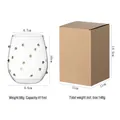 Irregular 411ml glass cup with green dots beside its brown kraft packaging box - 411ml / Green Polka Dot