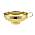 Single wide mouth golden stainless steel funnel with side handle on white background - Large Gold