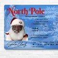 North Pole Sleigh License featuring African American Santa Claus for kids gift - PVC / Santa Sleigh License Style D