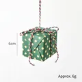 Mini green polka dot Christmas gift box ornament with 6cm height and colorful cord - Green Polka Dot / 6g