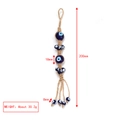 Blue glass Evil Eye tassel keychain with dimensions 200mm length and 18mm bead size - Hand-woven Multi-Bead Tassel Style (200mm)