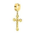 Orecchino a croce in acciaio inossidabile dorato lucido dal design minimalista - Croce Dorata / Oro