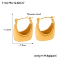 U-shaped titanium steel earrings with 18K gold plating and a high-polish finish - Gold
