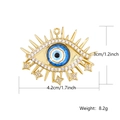Golden Evil Eye pendant with blue enamel and sparkling rhinestones 4.2cm x 3cm size - A0261-Starry Evil Eye