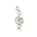 Vintage silver treble clef musical note pendant for DIY jewelry and necklaces - 5619-10x25mm Treble Clef