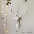 Silver glitter reindeer head Christmas ornament 14.5x14cm for festive tree decoration - Deer Head