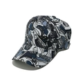Dettaglio della stampa graffiti sneaker e delle cuciture sul berretto da baseball - M (56-58cm) / Stile Stampa Scarpe da Ginnastica Blu Bianco (C)