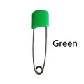 Green safety pins for babies with plastic smiley head and durable metal needle - Green