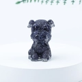 Miniature Schnauzer dog figurine crafted in dark crystal resin for home decor - 37 Blue Goldstone