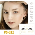 Metallic gold freckles and geometric face tattoo sticker for festivals in VS-011 style - VS011 (Gold Geometric Dots)