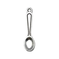 Pendentif cuillère en argent antique pour bijoux DIY, avec tête creuse et boucle d'attache - 1 Pendentif Petite Cuillère