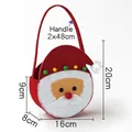 Felt Christmas gift bag with Santa Claus motif and red 48cm carrying handle - Santa Round Handbag