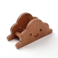 Cloud-shaped ebony wood heat insulation mat in dark brown finish for kitchen - Ebony Cloud Shape Single Base