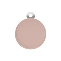 Roze PU-lederen ronde make-upspiegel met een zilveren metalen sleutelhanger - Lieflijk Roze