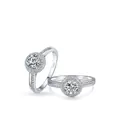 Anello di lusso in argento sterling S925 con pavé di zirconi cubici a taglio tondo - Taglia US 5 / Argento