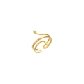 Adjustable gold-plated stainless steel snake ring with a small sparkling zircon stone - R310102-Gold White
