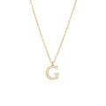 Elegant gold necklace featuring a letter G pendant encrusted with white zircon stones - Gold-G