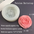 Détails du moule en silicone fleur de renoncule avec dimensions pour bougies artisanales - Moule Renoncule
