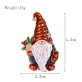 Christmas gnome brooch with red enamel and rhinestones, sized 5.3cm by 3.3cm - xz4588 Crystal Santa Gnome