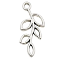 Silver hollowed-out leaf alloy pendant for DIY necklaces and bracelets jewelry making - Hollow Leaf Frame Style (10797)