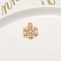 Golden snowflake charm with sparkling rhinestones for DIY jewelry making and crafts - 41# Rhinestone Snowflake (ai-18*18mm)