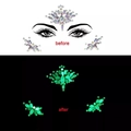 Gioielli viso in strass luminosi con effetto bagliore verde per festival musicali - YG-01