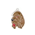 Brown Bloodhound dog breed enamel pendant charm with silver split ring attachment - 48 Bloodhound