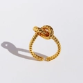 French retro gold plated knotted twist open ring with a minimalist metal aesthetic - Adjustable Open / Gold