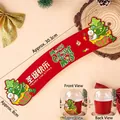 10-pack of red Christmas cup sleeves with snowman and tree illustrations, 30.3cm length - 10 Pieces / Cup Sleeve Christmas Tree Red