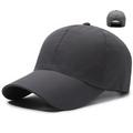 Dark gray quick-dry baseball cap with laser-perforated breathable mesh for outdoor sports - Adjustable / Dark Gray
