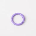 Detail of 23mm purple lacquer metal spring ring buckle showing glossy finish for keychains - Purple (Outer Diameter 23mm)