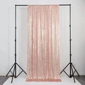Pink sequin background cloth for wedding parties on black photography backdrop stand - Rose Gold