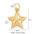 Colgante de estrella dorada pulida para collares con dimensiones de nueve milímetros - L459984-Estrella Simple / Oro/Estrella Lisa