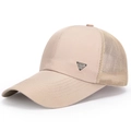 Gorra de béisbol de malla caqui claro con visera larga y placa metálica spirit - Ajustable / Caqui