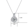 925 silver halo pendant necklace with 15mm round moissanite and pave stones - 40cm+5cm / Round Halo Style (P13047)