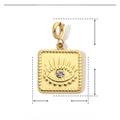 Detaillierte Größenparameter des goldenen Teufelsauge-Anhängers aus Edelstahl mit Kristallen - YF272-Quadratischer Böser Blick