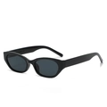 Schicke trendige schwarze ovale Sonnenbrille 2025 mit hochwertigem kleinem Rahmen - Schwarzer Rahmen Graue Gläser