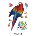 Waterproof temporary tattoo sticker with colorful parrot butterfly and flower motifs TH-117 - Th-117 / 210*148mm