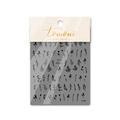 Detail of 5D black floral nail stickers with intricate leaf patterns and 1174 item code - Solid Black Botanical Style (to1174)