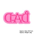 Pink DAD letter silicone mold for DIY resin keychains featuring a hanging hole design - DAD / Pink