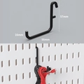 L-shaped black metal pegboard hook accessory for wall storage rack and cable organization - Short Metal Hooks 2Pcs - Black